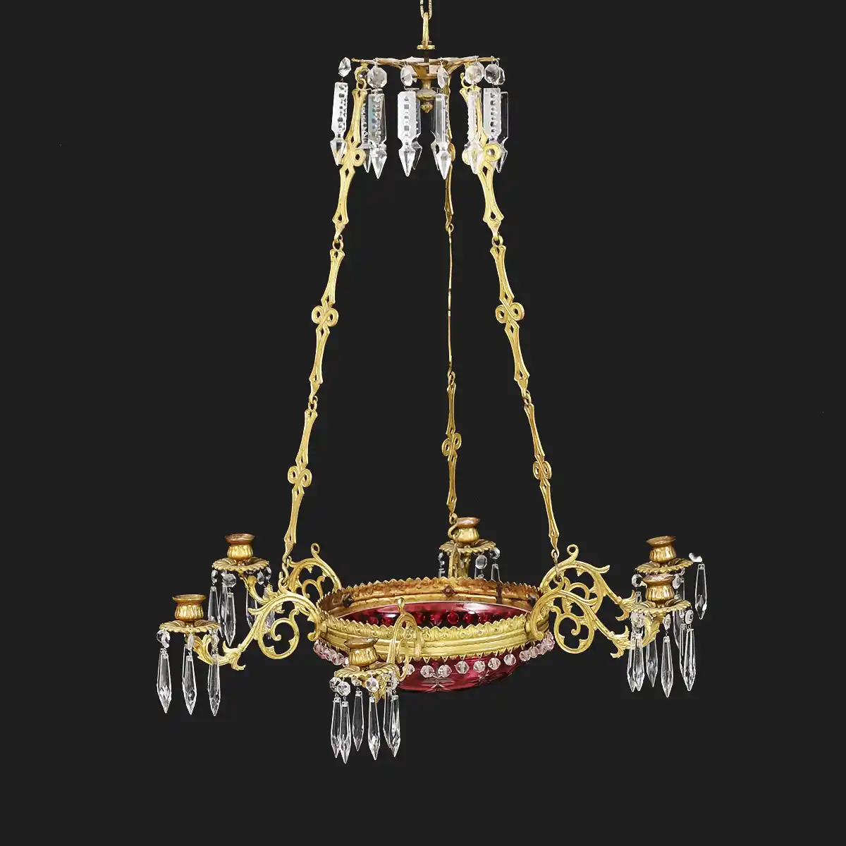 kattokruunu-1800-luvun-loppu Kattokruunu 1800-luvun loppupuolelta, hiottu kulho